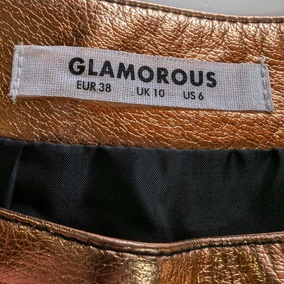GLAMOROUS faux-patent-leather SKIRT Size 6 PACHTWORKY 50% COTTON BOHO CHIC a GEM - Picture 9 of 13